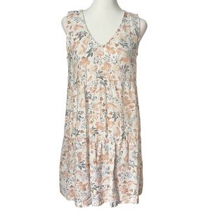Joie 100% Linen Floral Tiered Dress XS Boho Cottagecore Feminine Lagenlook